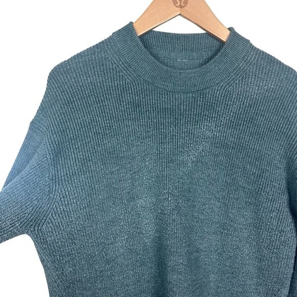 Lululemon Merino Wool-Blend Ribbed Crewneck Sweater in
Heathered Tidewater Teal - Picture 5 of 9